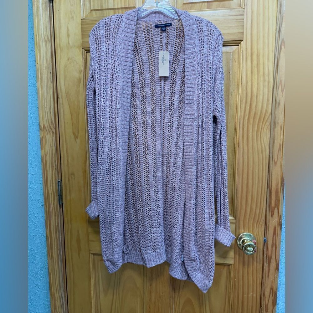 NWT American Eagle pink knit size S pocketed cardigan